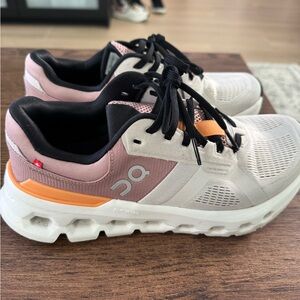 On Running Cloudrunner 2 Women's Sneakers - White, Pink, and Orange